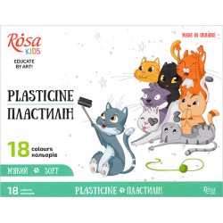 Набор пластилина со стеком, 18 цветов, Rosa Kids