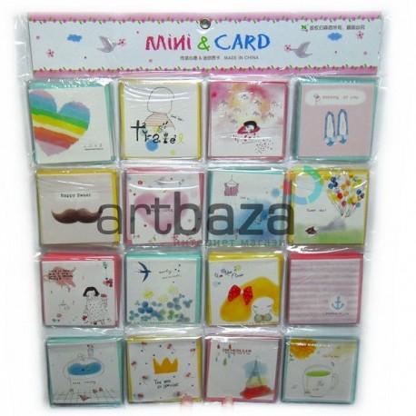 Мини-открытки с конвертом «Cozy Stories», 8.3 × 8.3 см, 128 шт.