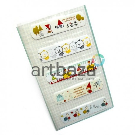 Набор дизайнерского пластыря "Little red riding hood", 5 штук, Popular Fashion