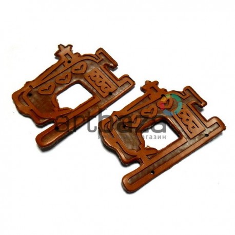 Набор декоративных бирок (нашивок, лейбл) "Hand Made" под кожу, 3.8 x 3 см., 2 штуки, REGINA