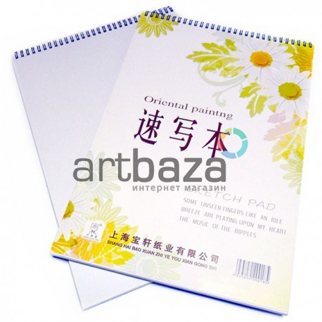 Альбом для эскизов на спирали SKETCH BOOK, 260 x 380 мм., Maries