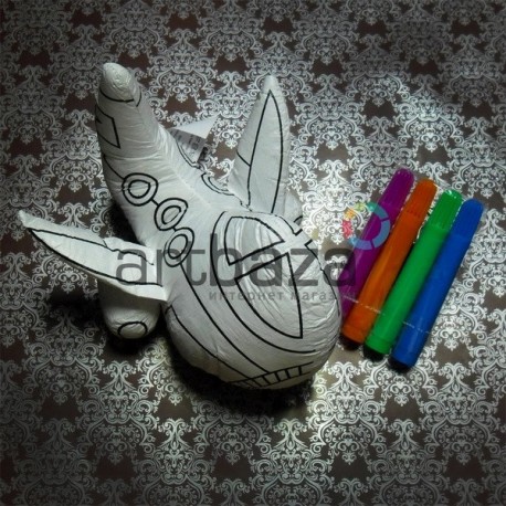 Игрушка - раскраска "Самолёт" моющаяся + набор фломастеров 4 цвета, 17 x 10 см., Enjoy