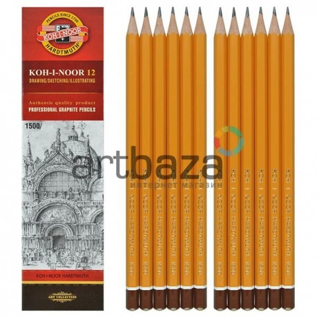 Карандаш чернографитный, 1500 H, HARDTMUTH, Koh-I-Noor, арт.: 1500/H (8593539092377 / 8593539006053)